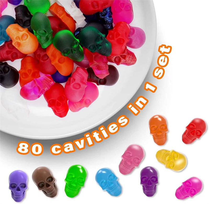 Halloween Baking Moulds Skull Candy Mold Silicone Skull Shape Gummy Chocolate Candies Jelly Mould