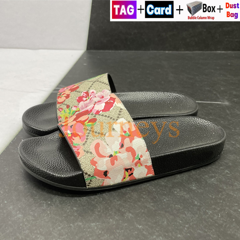 Designer Slifor Slide in gomma Uomini da donna Slippista con cartoncino polvere di scatola Scarpe da donna Black Floral Strawberry Stampa Web Canvas Gre3035714