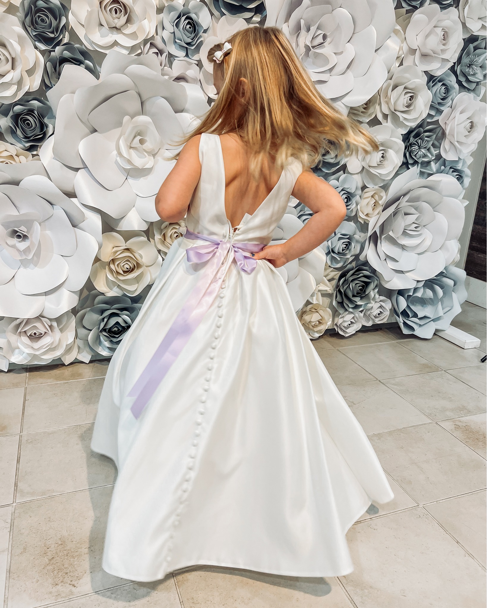 Flower Girl Dress 2023 г. белое атласное платье первого причастия в стиле принцессы