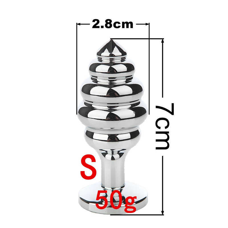 Artículos de belleza Espiral Metal Anal Plug Joyas Juegos para adultos Masturbador Erótico Butt Plugs Ano Dilatador Estimulador BDSM sexy Juguetes para mujeres Hombres Culo