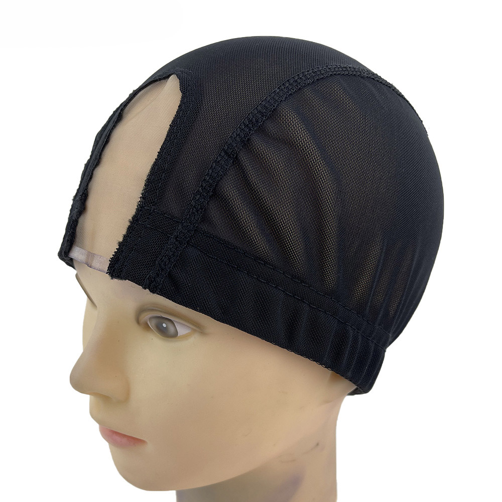 U Part Mesh Caps Cappy Creatable Hair Net Cap لجعل الباروكات أسود