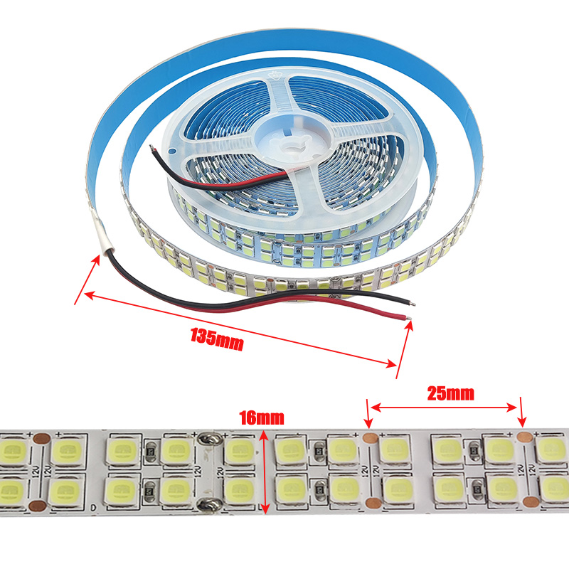 5054 SMD High Brightness LED Strip 5M 1200LED IP20非水面ダブルロウ30W/MソフトフレキシブルLEDテープCRI80ホームデコレーション