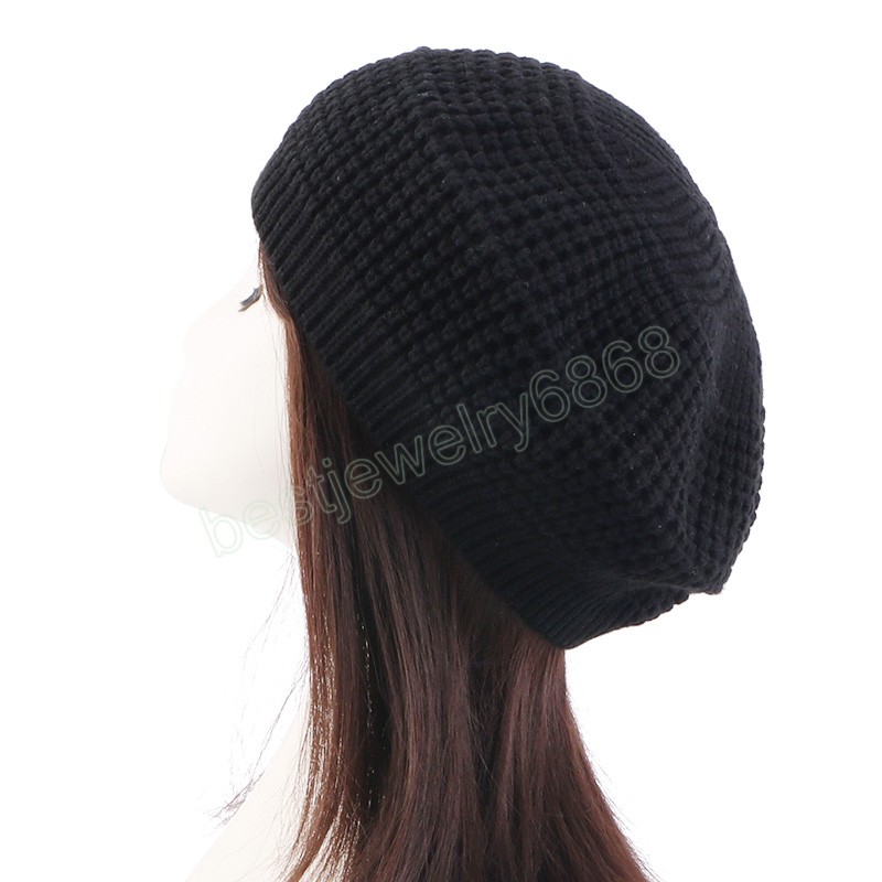 Vintage Women's Beret Cap Fashion Hat Winter Hat Casual Elastic Solid Color Ladies Outdoor Warm Beanie Cap berretto