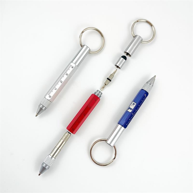 متعدد الوظائف Mini Mini Ballpoint Pen Tool Outdoor Pen Screwdriver Keychain Assor Scale Manger 