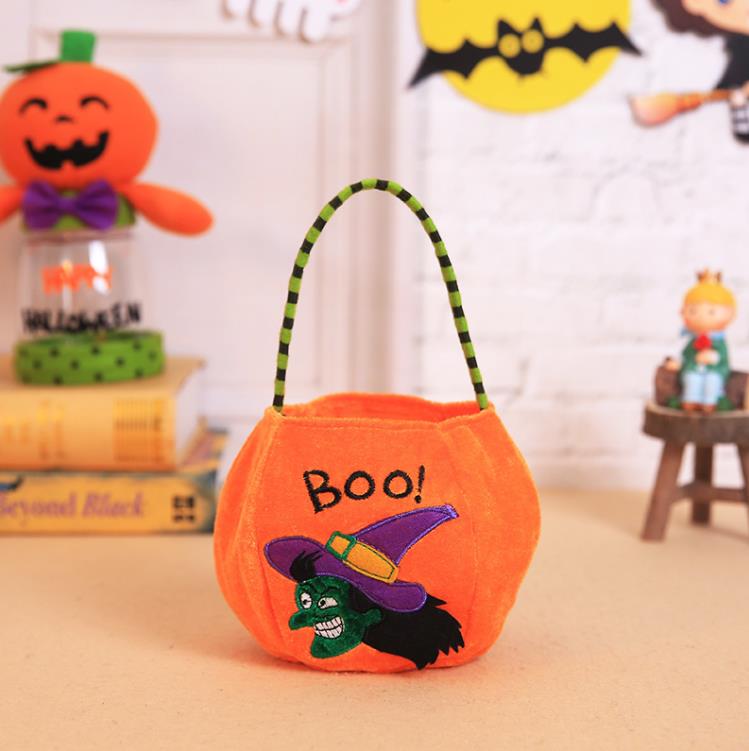 Decorazione feste Halloween Saccheggio bambini Trucco o Trollo le borse caramelle Borse caramelle Halloween-Candy Storage portatile Basket SN4220