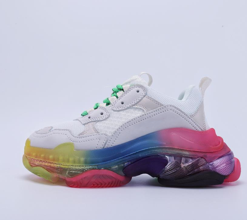 Fashion Triple-s Clear Sole Running shoes Black Pink Neon Green Gym Red Blue White red men Sneakers Turquoise Beige Grey Light Tan Metallic Silver mens women Trainers