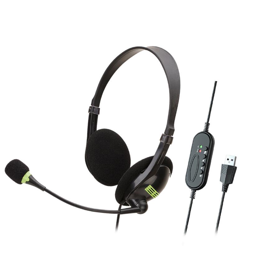 Universal 3,5 mm słuchawki do gier Anulujące słuchawki Przewodowe słuchawki USB z mikrofonem na komputer/laptop/komputer/PS4