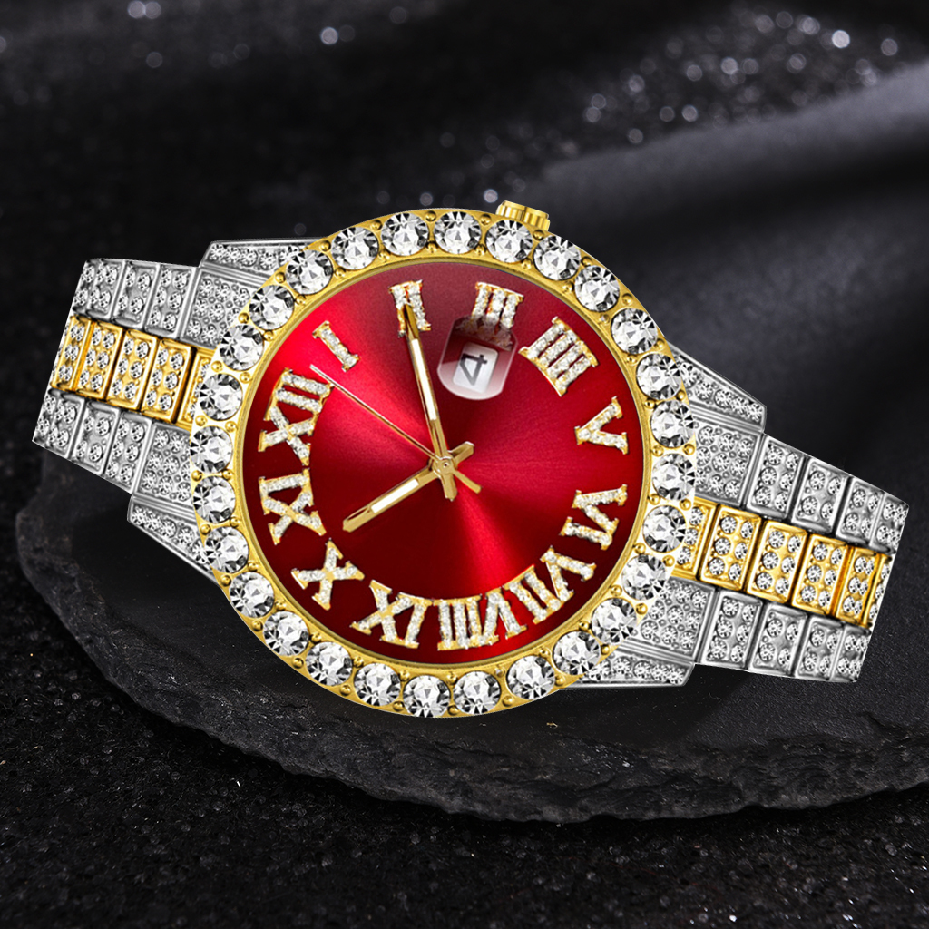 Armbanduhren Iced Out Uhr Männer Luxusmarke Voller Diamant Herrenuhren AAA CZ Quarz Herrenuhr Wasserdichte Hip Hop Männliche Uhr Geschenk Für Männer 221018
