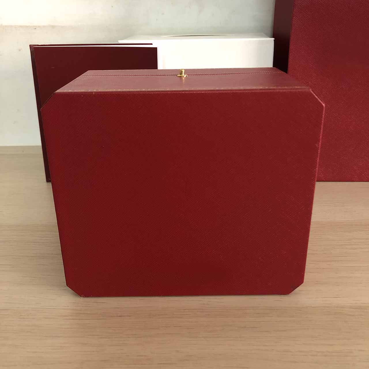 Varios relojes caja coleccionista de lujo calidad de alta gama de madera para folleto tarjeta etiqueta archivo bolsa hombres reloj cajas rojas Gift214u