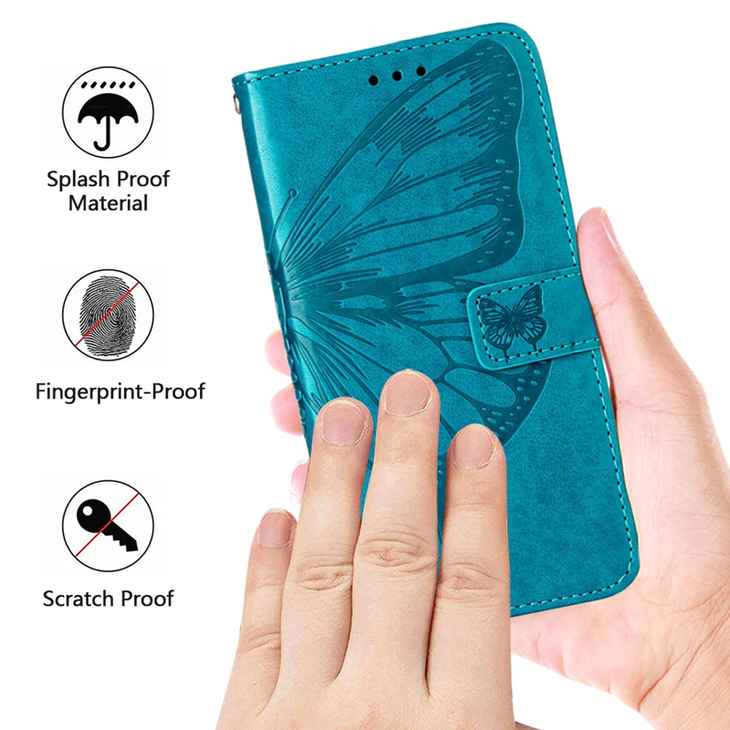 Imprint Butterfly Leather Wallet Cases For Samsung Z Fold 4 3 Fold4 Zfold4 Galaxy Fold3 ZFold3 5G Flower Floral Stylish Holder Flip Cover Folding Shockproof Pouch