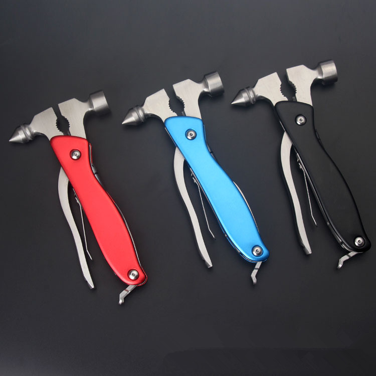 Outdoor Gadgets Camping Accessories Stainless Steel Multitool Hammer with LED Multi Tool for Survival Kit Outdoors Car Tool