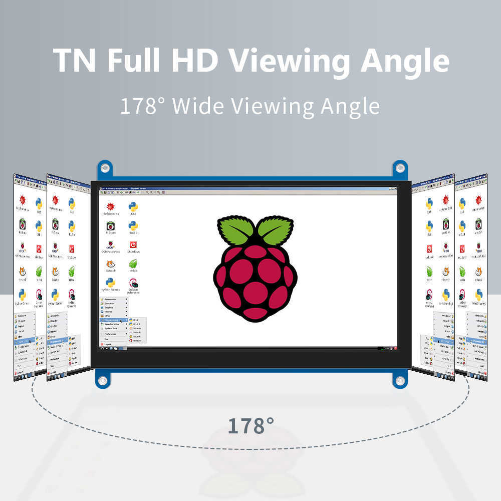 Tablet PC staat Raspberry Pi Touchscreen Monitor 7 inch HDMI Screen Display 1024X600 Compatibel met AIDA RAS 4 3B 2B BB BLACK BANANA W221019