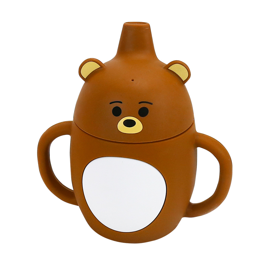 6oz Cartoon Silicone Kids Tumbler Unbreakable Baby sippy cup BPA Free 200ml carino bambini che bevono acqua tazze di apprendimento con manici 8 stili