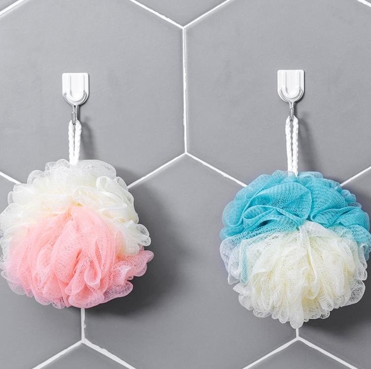 Büyük yumuşak banyo top duş loofah sünger pouf puf örgü köpük cilt temizleyici temizleme araçları spa gövde yıkayıcı banyo aksesuarları renk eşleştirme SN4217