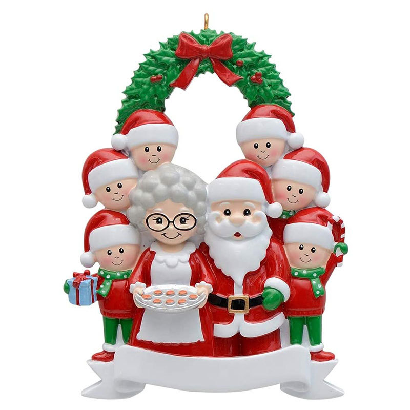 DIY عيد الميلاد ديكورات عائلة الشجرة قلادة من 2-8 رؤوس عيد الميلاد الحلي المعلقة الاسم والبركة مع الحبل