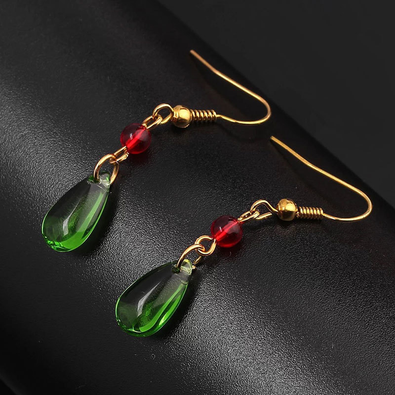 Mode elegante Kristall baumeln Ohrringe für Frauen rote Perlen Weihnachten Schmuck Geschenk