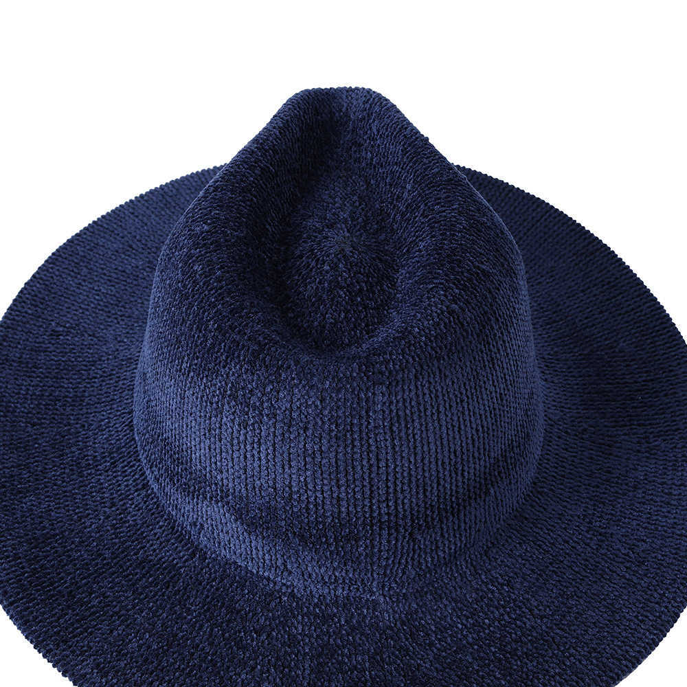 Beanie/Skull Caps Chenille Fedora Hat Pure Color Thick Material Jazz Navy Blue New Winter Wholesale T221013