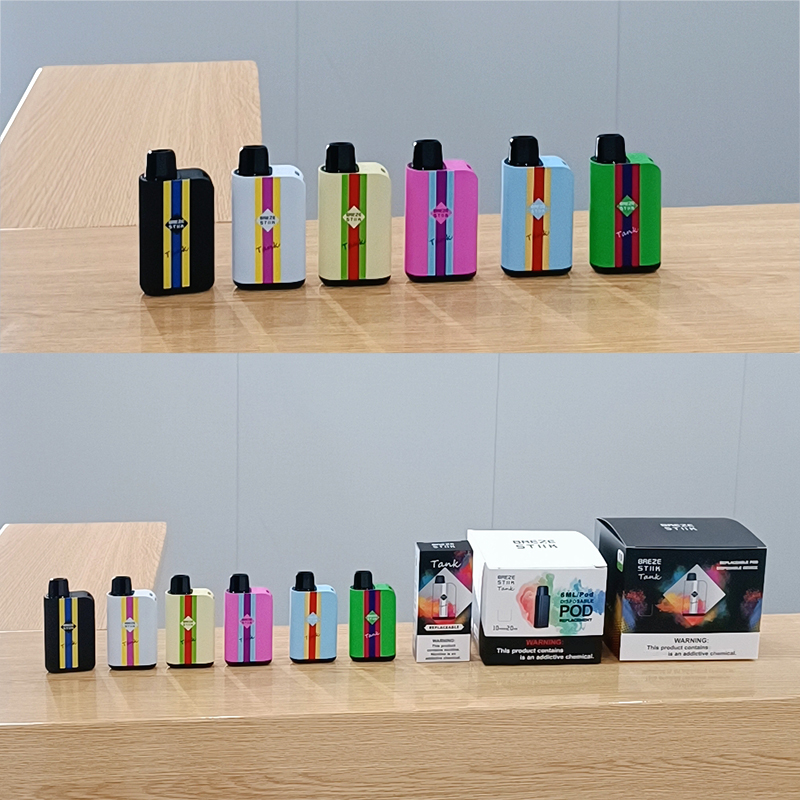 Caneta Vape descartável autêntica E Cigarettes Breze Stiik Tank 2000 Puffs com bateria recarregável de 650mAh 6ml Kit de cápsulas substituíveis pré-preenchidas VS Lowit Elfworld