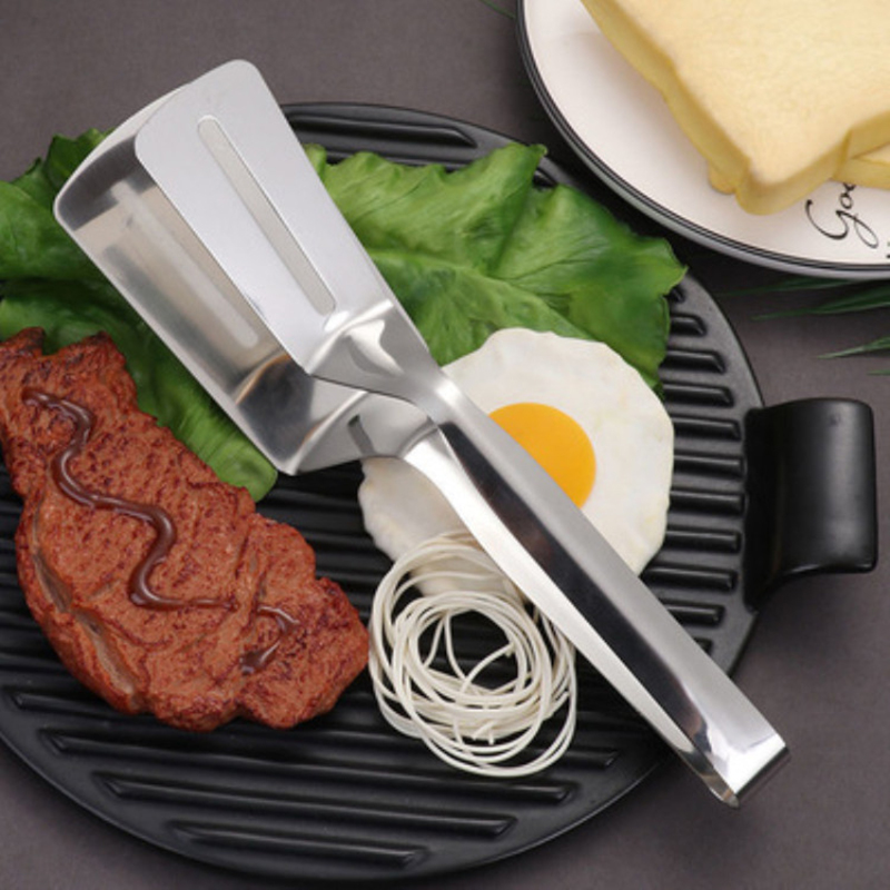 Stainless Steel BBQ Bread Utensil Set Barbecue Tong Non-Stick Fried Steak Fish Shovel Clamp Kitchen Meat Clamp ZXF23