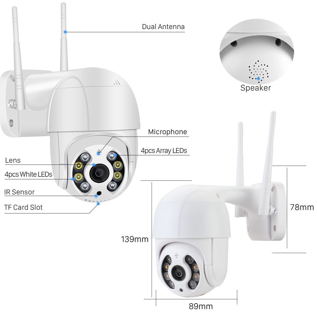 IP Cameras BESDER 5MP PTZ WiFi Motion Two Voice Alert Human Detection Outdoor Audio IR Night Vision Video CCTV Surveillan 221020
