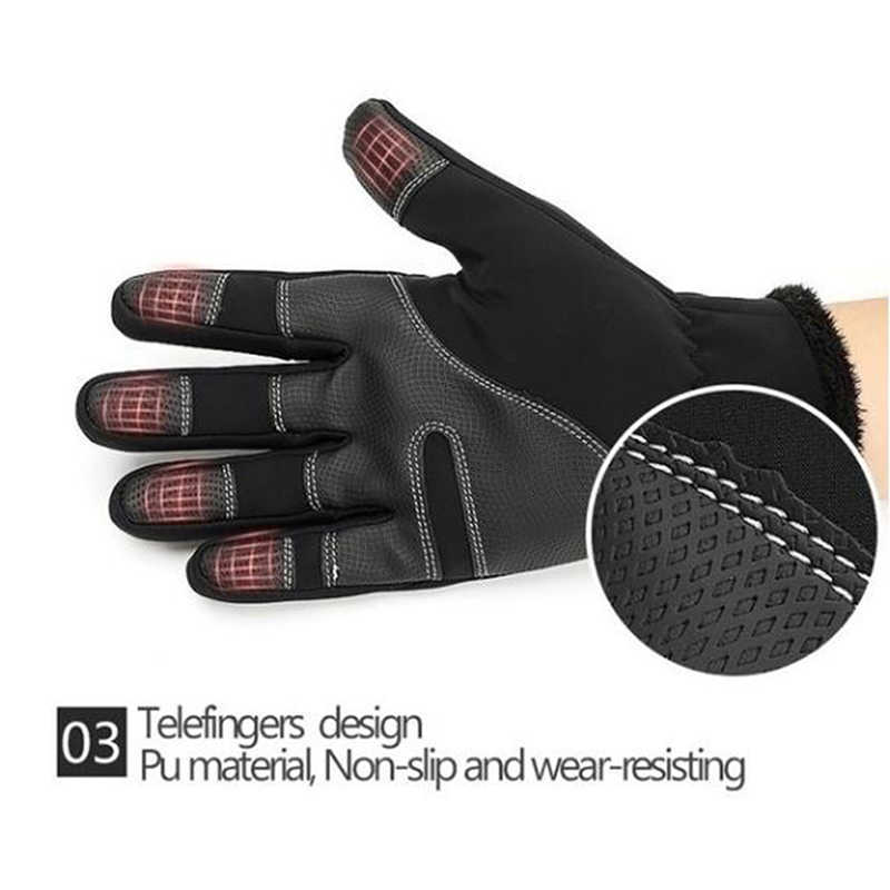 Guantes de esquí Invierno Impermeable Térmica Pantalla táctil A prueba de viento Cálido Clima frío Correr Deportes Senderismo L221017