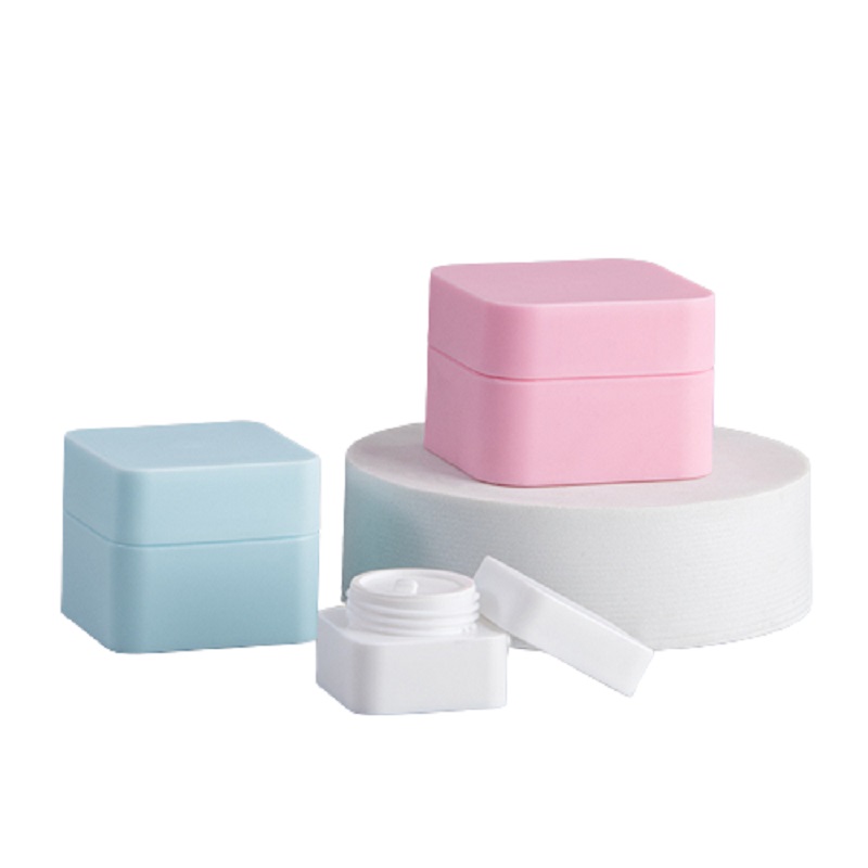 Plastic PP Skincare Cream Jars Refillable Bottle Matte Pink Blue White Black Empty Cosmetic Packaging Portable Square Eye Cream Pots Container 5g 10g 20G 30G 50G