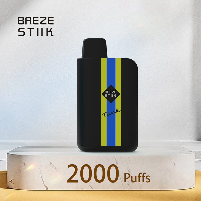 Caneta Vape descartável autêntica E Cigarettes Breze Stiik Tank 2000 Puffs com bateria recarregável de 650mAh 6ml Kit de cápsulas substituíveis pré-preenchidas VS Lowit Elfworld