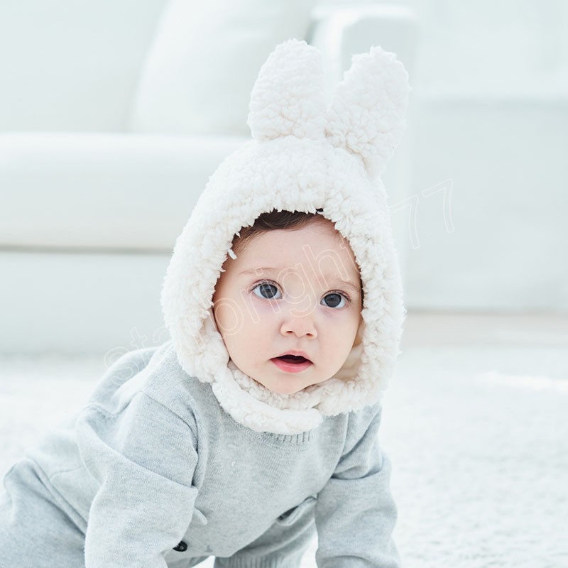 Morbido peluche cappello da bambino autunno inverno protezione le orecchie cappelli da coniglietto orecchie da orso bambina ragazzo berretto berretto caldo bambini all'aperto