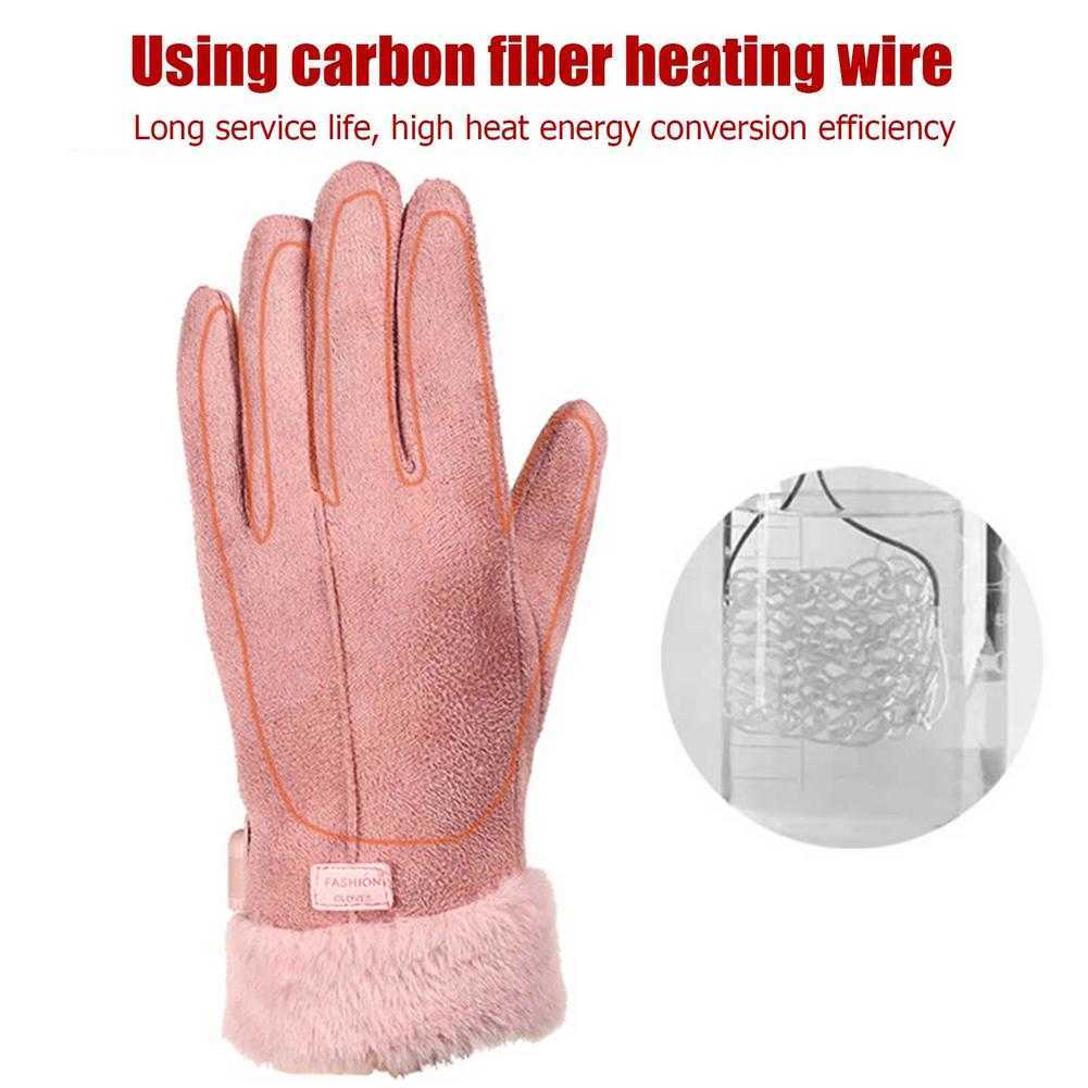 Cycling Gloves Winter Electric Heated USB Charging Heating Ergonomics Ladies Warming On-off And 3 Gear Temperature Regulat T221019