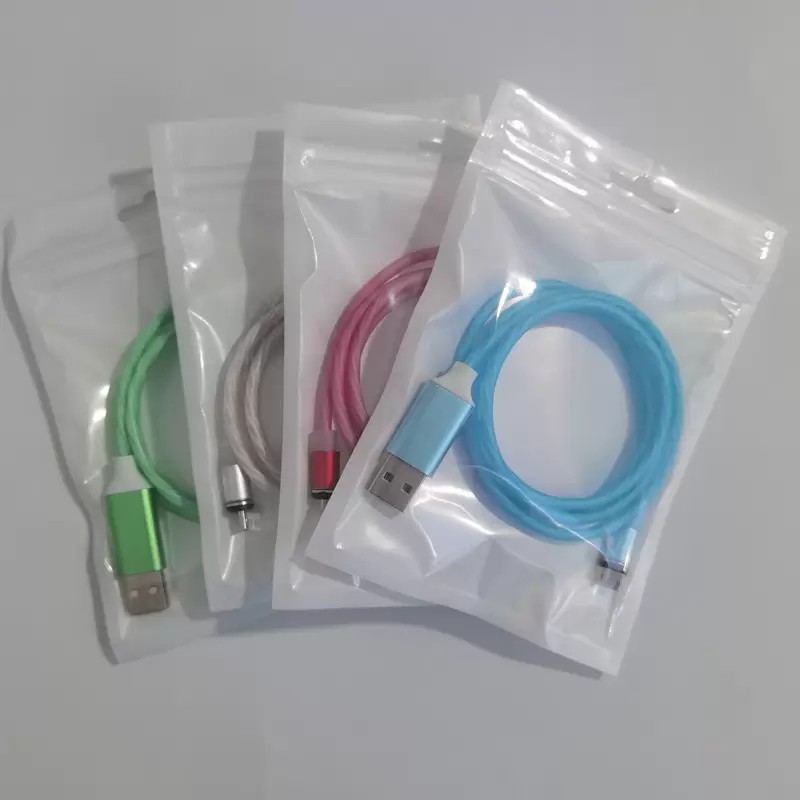 3 I 1 magnetiska telefonkablar laddare linje 2a nylon snabb laddningsladd typ C mikro USB -kabeltråd för Samsung S21