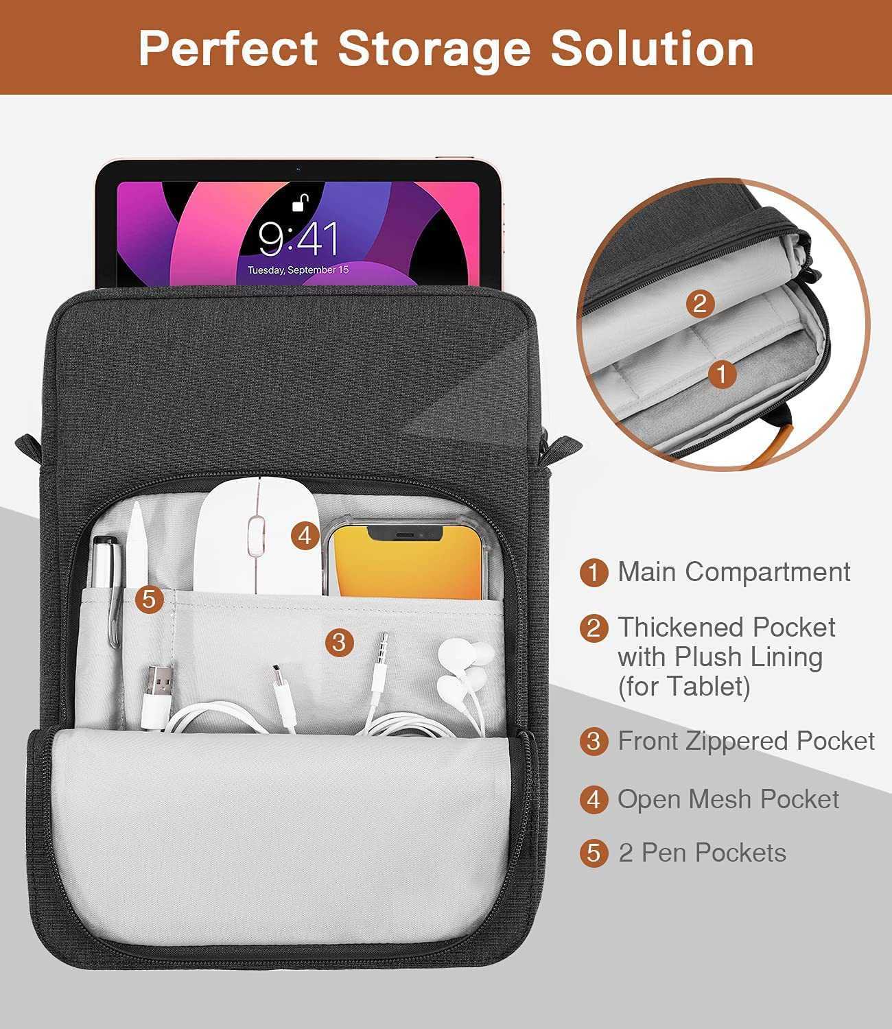 حقائب الكمبيوتر اللوحي حقائب Samsung Galaxy S6 Lite S7 IPad Pro 11 iPad 9.7 9-11Inch حقيبة كتف تخزين W221020