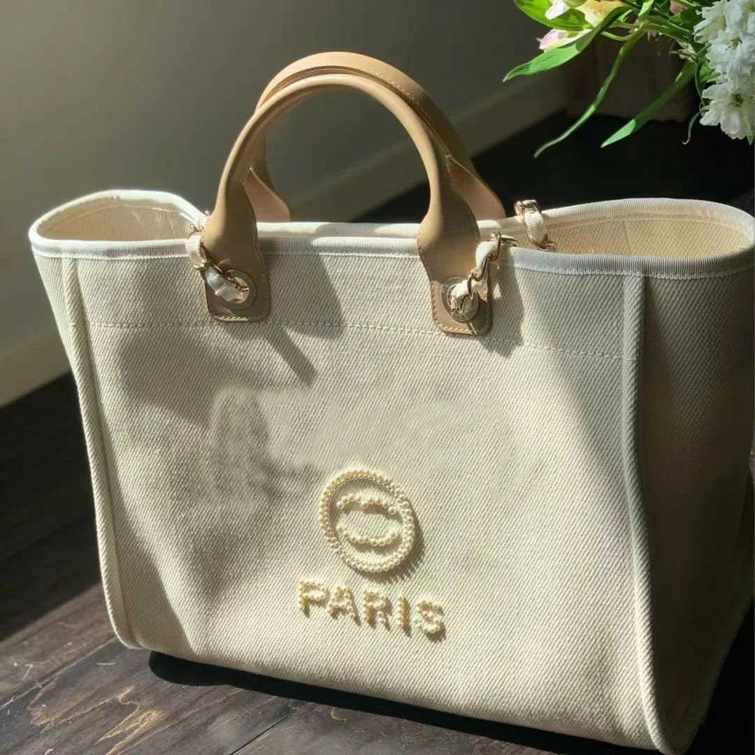 Etiqueta de luxo pérola moda praia sacos marca noite designers lona portátil grande capacidade bolsa feminina clássico grande 313f