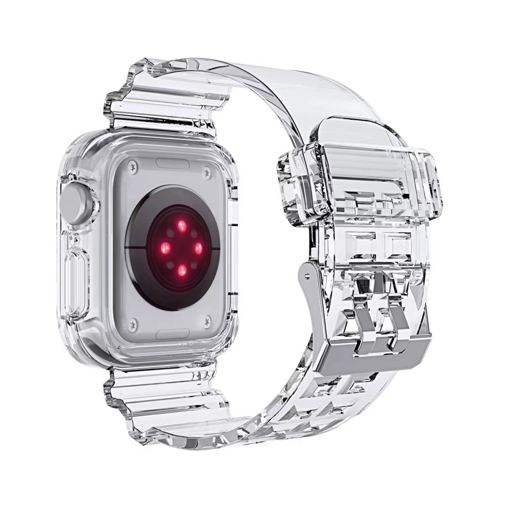 Silikonowy Clear Sport dla paska Apple Watch Ultra 49mm 44 mm 42 mm 40 mm 38 mm kryształowy