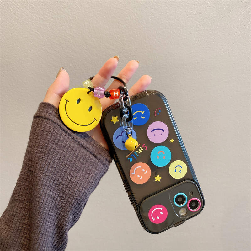 Smiling Face Hide Makeup Mirror Phone Cases Smile Ring For iPhone 14 Pro Max Plus iPhone14 13 12 11 8 7 X XS XR Kickstand Decoration Holder Multifunctional TPU Cover