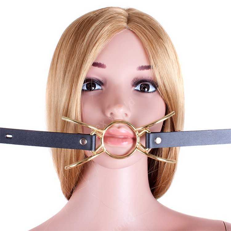 Beauty Items Metal Spider Ring Gag with Head Slave Harness Nose Hook Mouth Gags Bdsm Clip Oral Fixation Fetish Adult sexy Toys