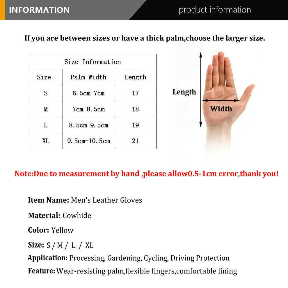 Bisiklet Eldivenleri Yüksek kaliteli spor eldivenleri rüzgar geçirmez deri eldivenler Erkekler için sürücü sürücü avı güvenlik koruması boyutu S M L XL T221019