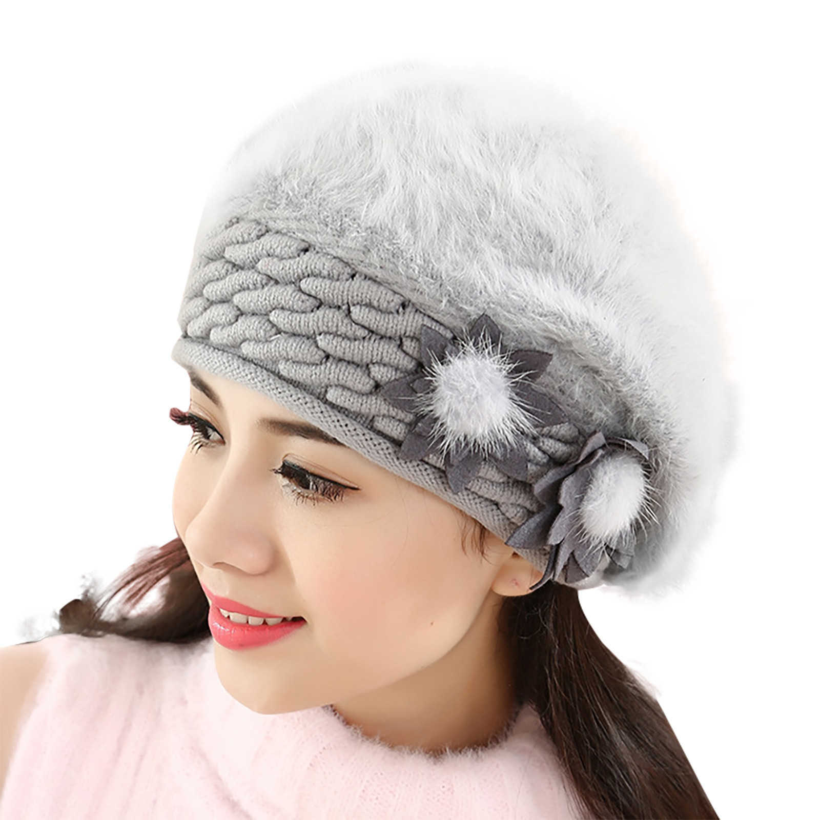 Beanie/Skull Caps 2022 Fashion New Women Beanies Solid Color Outdoor Caps Slouch Baggy Winter Warm Soft Knit Crochet Elegant Hats Mujer T221020