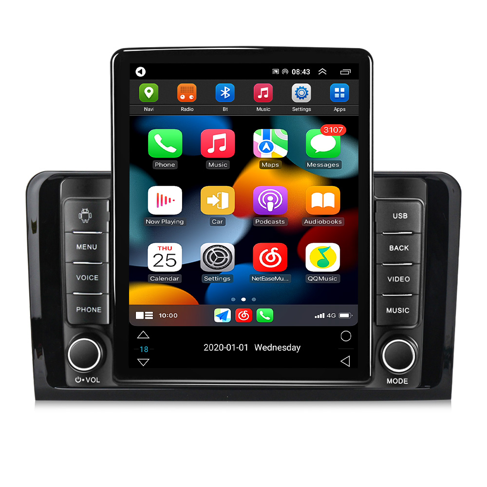 Android 11 DVD Radio Player Audio GPS para Benz ML 320/ML 350/W164 2005-2012 GL 2 DIN Multimídia Estéreo Carplay Auto