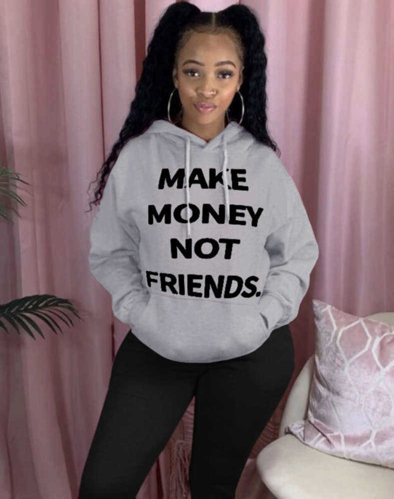 Women's Hoodies Sweatshirts Women Clothes Casual Sweatshirt Fashion Letter Printing Long Sleeve Hooded Slim Sweater Ladies Leisure Loose Pullover Plus Size Tops n