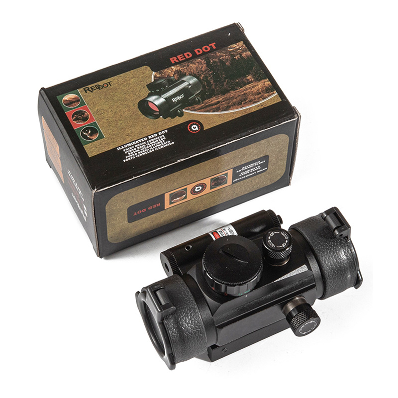 1x40 Red Dot SCOPE RIFLESCOPET COLLIMATOR COLIMENT BEALLIMATION مع البصريات المتكاملة للليزر للليزر لمدة 11 ملم و 20 ملم PICATINNY RAIL