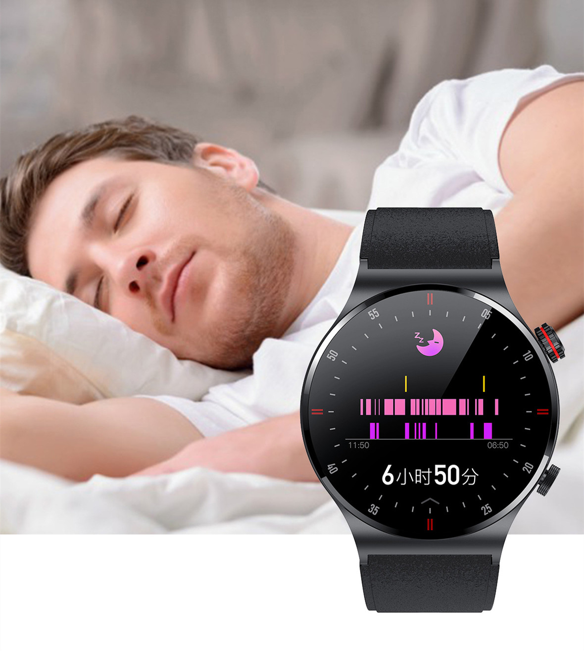 Nowe inteligentne zegarki Bluetooth QW33 smartwatch EKG PPG biznesowy pasek ze stali nierdzewnej wodoodporny męski zegarek