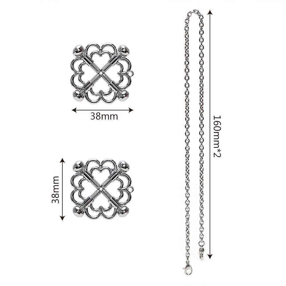 ビューティーアイテムカップル1ペア乳首刺激装置乳房クリップマッサージアダルトゲームクリップスクリップチェーンエロティックBDSMトイのためのセクシーなおもちゃ