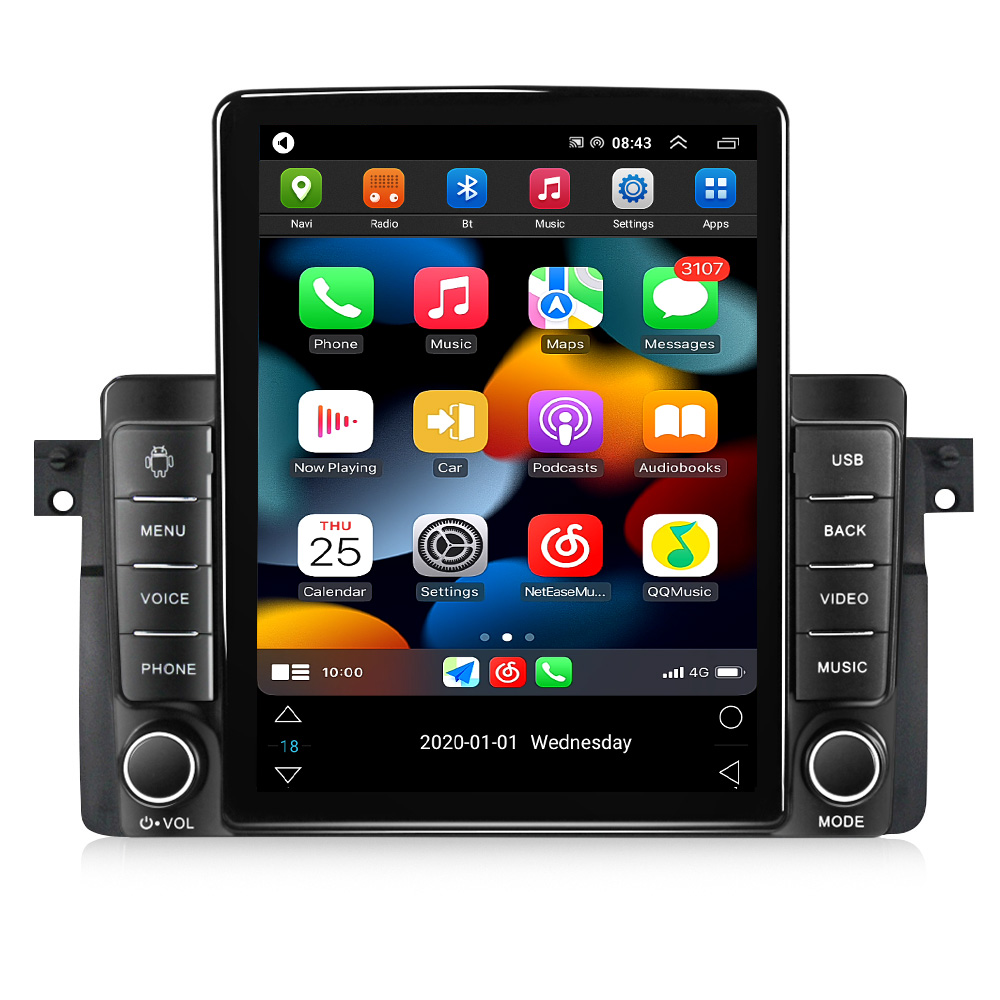 2 DIN CAR DVD Multimedia Player Android Auto Radio för BMW E46 M3 318/320/325/330/335 CarPlay 4G GPS Navigation DSP Autoradio
