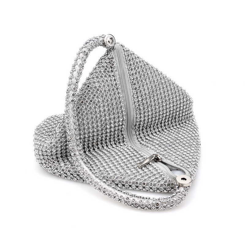Clutch Bags Evening Fashion Vintage Women's Triangle Glitter Handbag Purse lyx Party Prom Lady Kvinnlig liten väska Ny 221021
