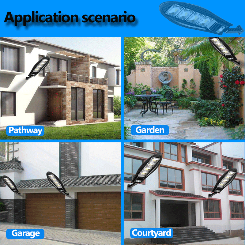 Garden Decorations 10000W Upgraded 168LED Solar Street Light Outdoor Waterproof LED For Wall Adjustable Angle Lamp Built-in 10000mAH 221021