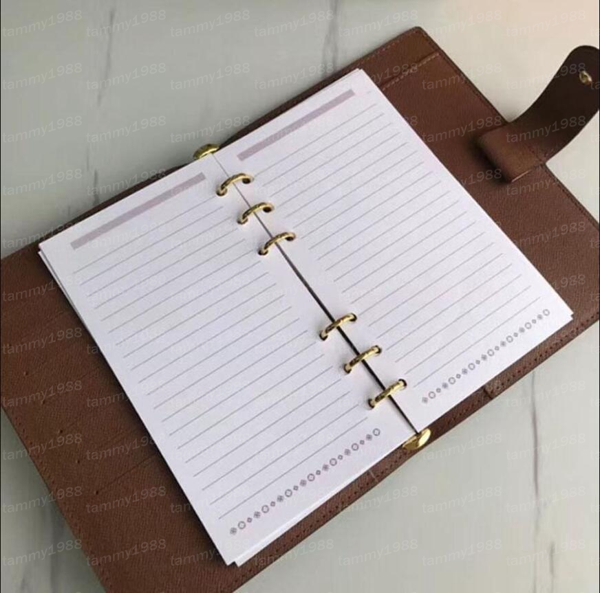 Oryginalna skóra 7A Jakość notebooków Portfel Torby Uchwyt Kredyt okładka okładka mody Diary Mały Agenda Pierścień Planner Notebooki W5460854