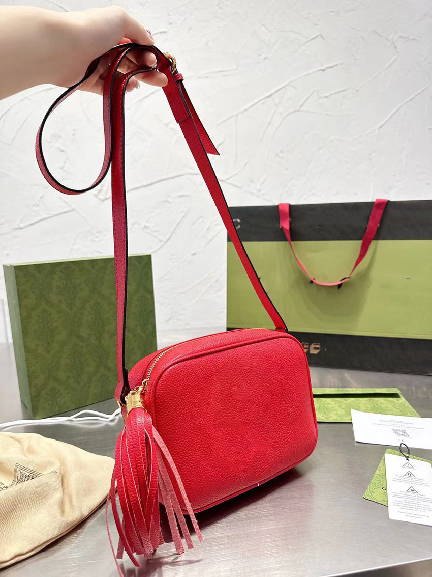 Designer-Handtasche für Damen, Umhängetasche, Soho-Tasche, Disco-Umhängetasche, mit Fransen, Messenger-Taschen, Geldbörse, 22 cm