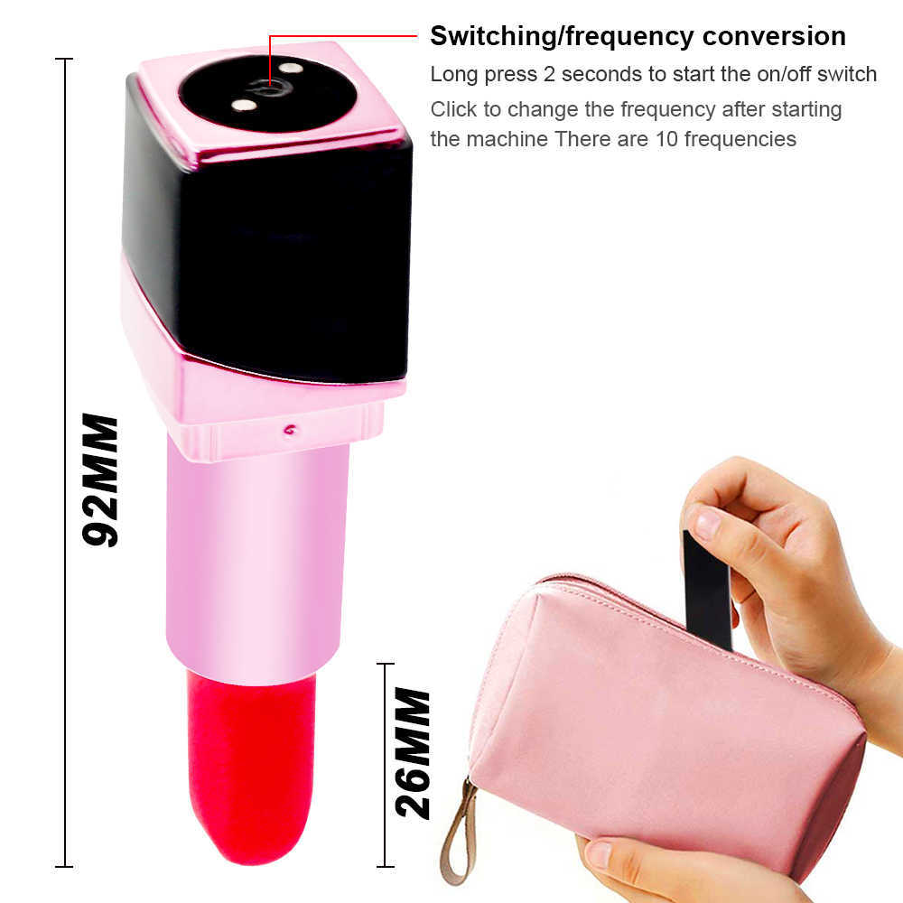 Skönhetsartiklar 10 Geschwindigkeit mini lippenstift vibrator USB lade kugel nippel massage klitoris stimulator erotische produkt sexig spielzeug fr frau