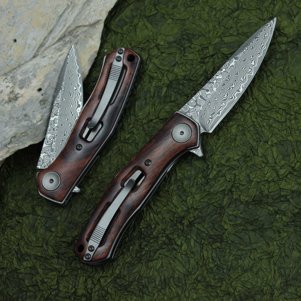 Factoty Price KS 4020 Flipper Knife VG10 Damascus Steel 3.25
