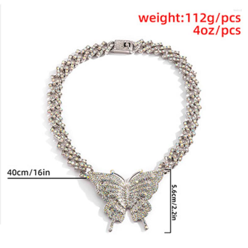 Колье модное ретро с микроинкрустацией женское ожерелье темперамент полный бриллиант большая бабочка кубинская пряжка женские аксессуары на шею177i